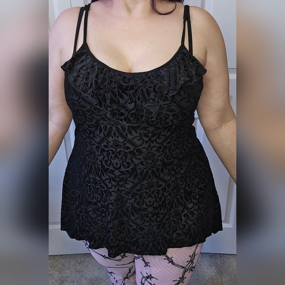 Killstar Velvet Burnout Tunic Tank Top L